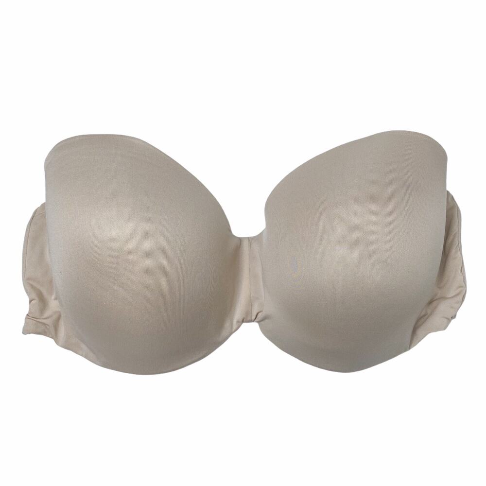 Maidenform Comfort Devotion Strapless Demi Underwire Beige Tan Bra 42DD